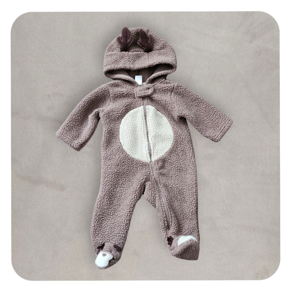 Carter's Other - Brown Sherpa Reindeer Jumper, Kid's 3M